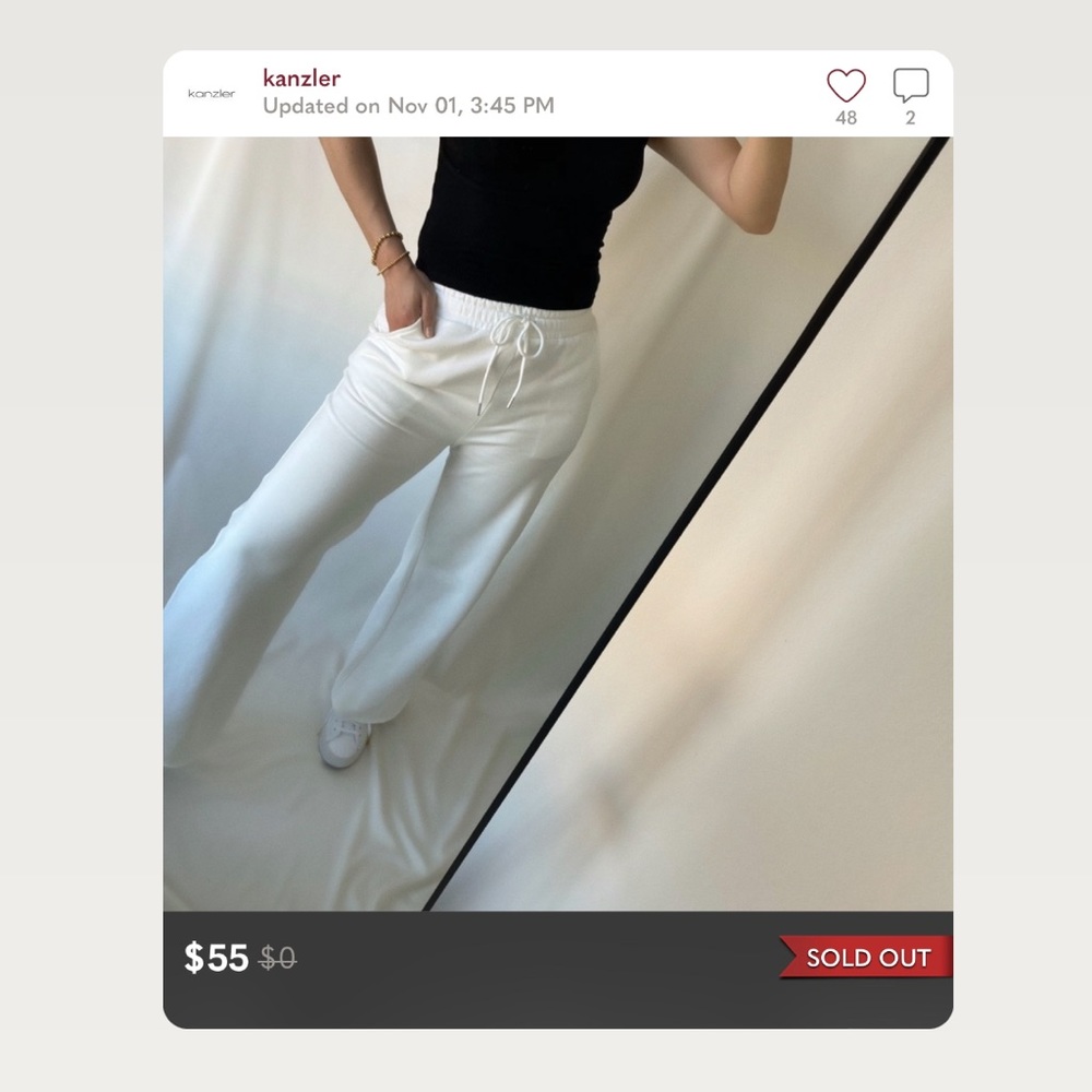 SWEATPANTS wide leg sweatpants — In Cocoa - Picture 8 of 9